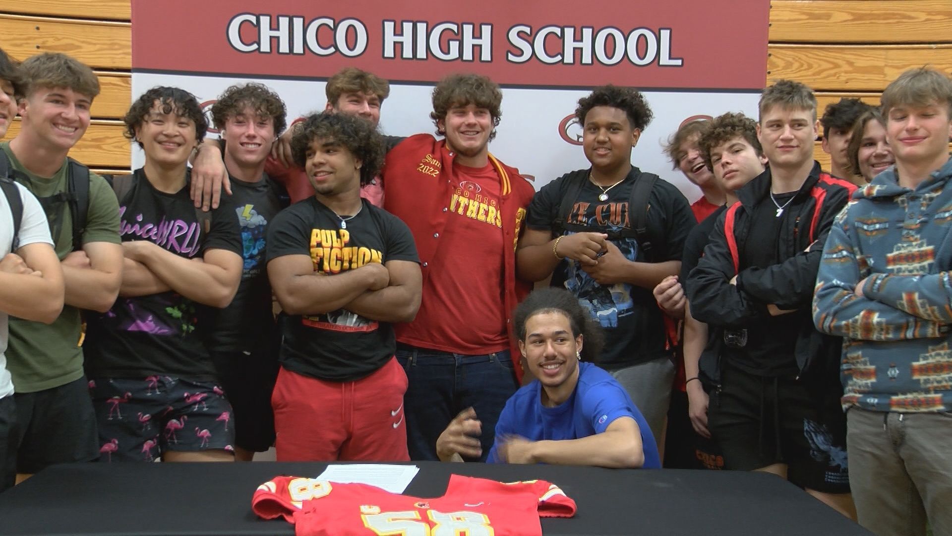 Sam Rufino with his teammates